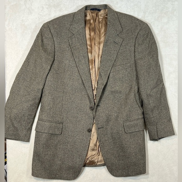 Brooks Brothers 43R Made in Italy Tweed Herringbone 100% Lambswool Sport Coat - Picture 3 of 16